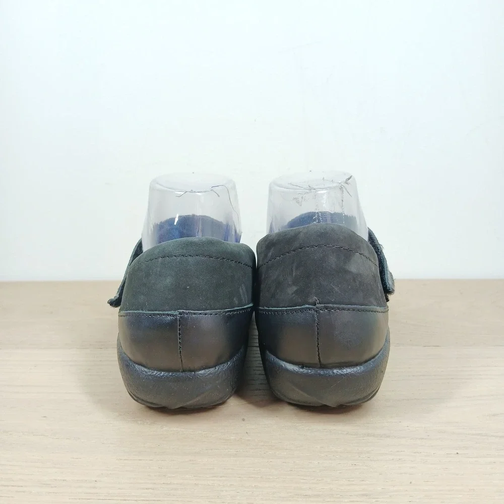 Naot Mary Jane Shoes Women 8 Black Leather Patent Hook Loop Comfort Flat